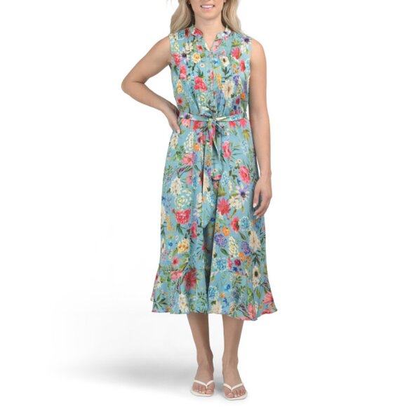ELIE TAHARI Meadow Silk Blend The Phoebe Wild Meadow Printed Dress